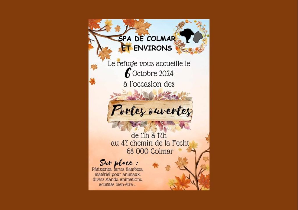 SPA COLMAR & ENVIRONS : Portes ouvertes du 6 octobre 2024