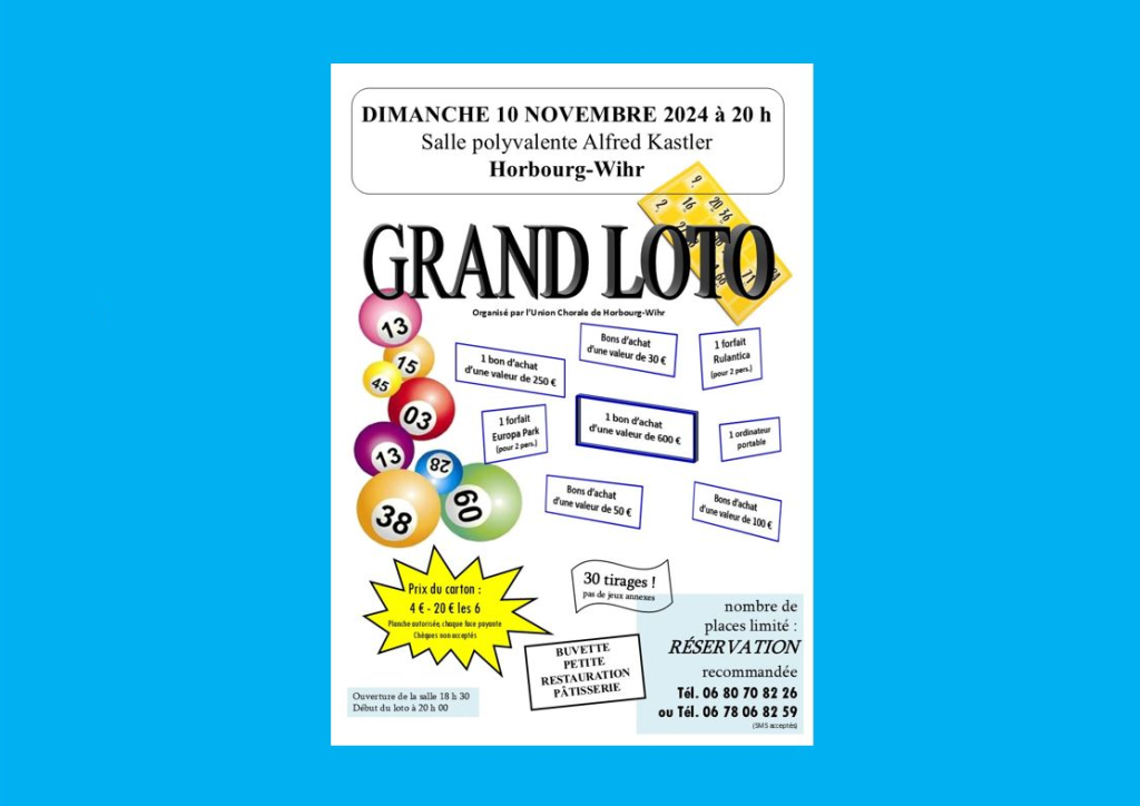 SOIRÉE “GRAND LOTO” de l’Union Chorale