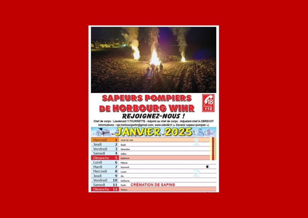 [SPV] Communication des Sapeurs-Pompiers de HORBOURG-WIHR : distribution des calendriers