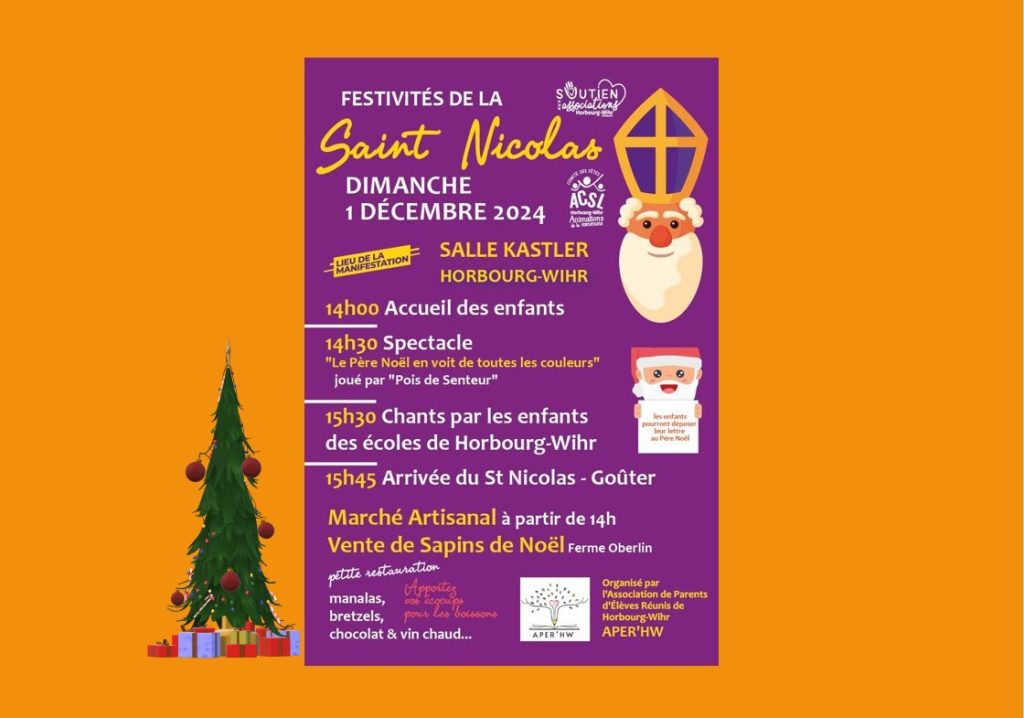 FESTIVITES DE LA SAINT-NICOLAS : Spectacle, marché artisanal et vente de sapins de Noël !