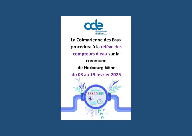 Colmarienne des Eaux : relevé des compteurs d’eau – février 2025