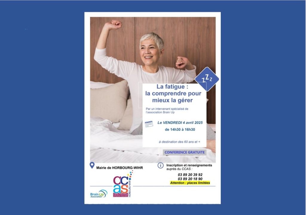 [CCAS] CONFÉRENCE (gratuite) POUR LES 60 ANS ET + « La fatigue : la comprendre pour mieux la gérer »